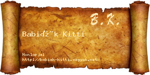 Babiák Kitti névjegykártya