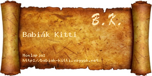 Babiák Kitti névjegykártya
