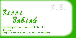kitti babiak business card